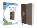 Cover: NIV, Bible for Kids, Leathersoft, Gray, Red Letter, Comfort Print - Zonderkidz
