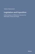 Cover: Legislation and Exposition - Meiner