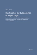 Cover: Das Problem der Subjektivit&auml;t in Hegels Logik - Meiner