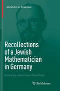 Cover: Recollections of a Jewish Mathematician in Germany - Birkh&auml;user