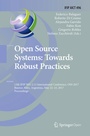 Cover: Open Source Systems: Towards Robust Practices - Springer