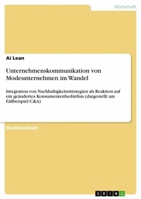 Abbildung von: Unternehmenskommunikation von Modeunternehmen im Wandel - GRIN Verlag