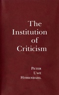 Cover: The Institution of Criticism - Cornell University Press