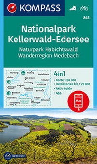Abbildung von: KOMPASS Wanderkarte Nationalpark Kellerwald-Edersee, Naturpark Habichtswald, Wanderregion Medebach - KOMPASS-Karten
