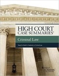 Cover: High Court Summaries on Criminal Law (Keyed to Kadish, Schulhofer, and Barkow) - West Academic Press