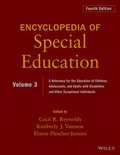 Cover: Encyclopedia of Special Education, Volume 3 - Wiley