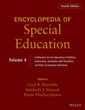 Cover: Encyclopedia of Special Education, Volume 4 - Wiley
