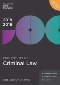 Enlarge image Cover: Core Statutes on Criminal Law 2018-19 - Red Globe Press