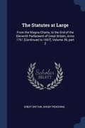 Cover: The Statutes at Large - Sagwan Press
