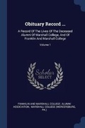 Cover: Obituary Record ... - Sagwan Press