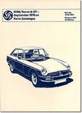 Cover: MGB, Tourer & GT Sept. 1976 on Parts Catalogue - Brooklands Books Ltd