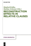 Cover: Reconstruction Effects in Relative Clauses - De Gruyter Akademie Forschung
