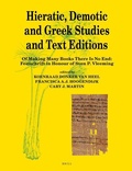 Cover: Hieratic, Demotic and Greek Studies and Text Editions - Brill