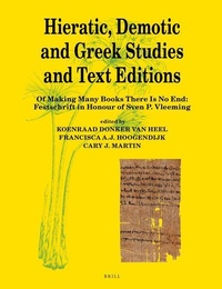 Enlarge image Cover: Hieratic, Demotic and Greek Studies and Text Editions - Brill
