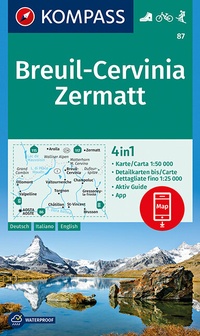 Abbildung von: KOMPASS Wanderkarte Breuil-Cervinia, Zermatt - KOMPASS-Karten