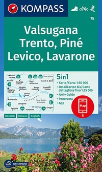 Abbildung von: KOMPASS Wanderkarte 75 Valsugana, Trento, Piné, Levico, Lavarone 1:50.000 - KOMPASS-Karten