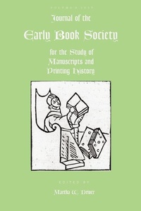 Enlarge image Cover: Journal of the Early Book Society Vol 8 - Pace University Press