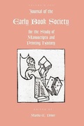 Cover: Journal of the Early Book Society Vol 10 - Pace University Press