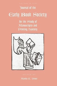 Enlarge image Cover: Journal of the Early Book Society Vol 10 - Pace University Press