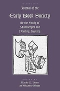 Cover: Journal of the Early Book Society Vol 12 - Pace University Press