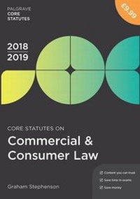 Abbildung von: Core Statutes on Commercial & Consumer Law 2018-19 - Red Globe Press