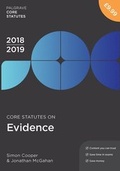 Cover: Core Statutes on Evidence 2018-19 - Red Globe Press