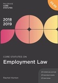 Cover: Core Statutes on Employment Law 2018-19 - Red Globe Press