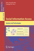 Cover: Social Information Access - Springer