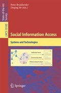 Cover: Social Information Access - Springer