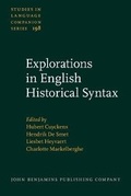 Cover: Explorations in English Historical Syntax - John Benjamins Publishing Co