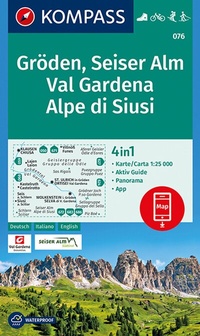 Abbildung von: KOMPASS Wanderkarte 076 Gröden, Seiser Alm, Val Gardena, Alpe di Siusi 1:25.000 - KOMPASS-Karten