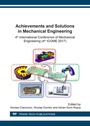 Cover: Achievements and Solutions in Mechanical Engineering - Trans Tech Publications Ltd