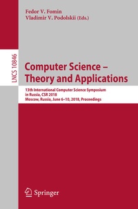 Enlarge image Cover: Computer Science - Theory and Applications - Springer