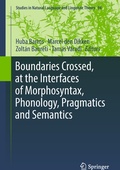 Cover: Boundaries Crossed, at the Interfaces of Morphosyntax, Phonology, Pragmatics and Semantics - Springer