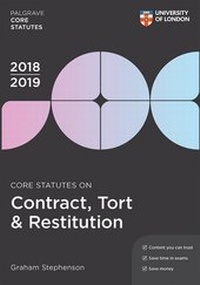 Abbildung von: Core Statutes on Contract, Tort & Restitution 2018-19 - Palgrave