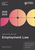 Cover: Core Statutes on Employment Law 2018-19 - Palgrave