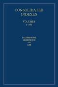 Cover: International Law Reports, Consolidated Index - Cambridge University Press