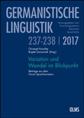 Cover: Variation und Wandel im Blickpunkt - Georg Olms Verlag