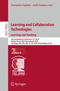 Cover: Learning and Collaboration Technologies. Learning and Teaching - Springer