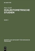 Cover: Dialektometrische Studien. Band 3 - De Gruyter