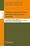 Cover: Enterprise, Business-Process and Information Systems Modeling - Springer