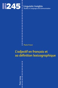 Abbildung von: L'adjectif en français et sa définition lexicographique - Peter Lang Verlag