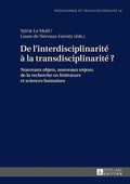 Cover: De l'interdisciplinarit&eacute; &agrave; la transdisciplinarit&eacute; ? - Peter Lang Verlag