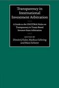 Cover: Transparency in International Investment Arbitration - Cambridge University Press