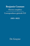 Cover: Correspondance g&eacute;n&eacute;rale 1821-1822 - De Gruyter