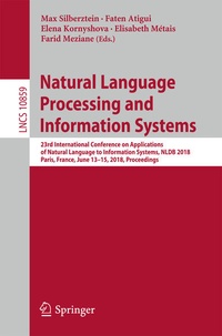 Enlarge image Cover: Natural Language Processing and Information Systems - Springer