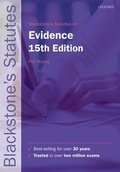 Cover: Blackstone's Statutes on Evidence - Oxford University Press