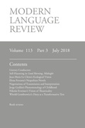 Cover: Modern Language Review (113 - Modern Humanities Research Association