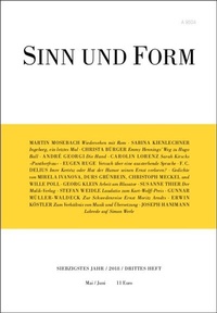 Enlarge image Cover: Sinn und Form 3/2018 - SINN und FORM