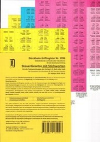 Abbildung von: STEUERGESETZE Dürckheim-Griffregister mit Stichworten Nr. 1996 (2018) 192.EL - Dürckheim Verlag